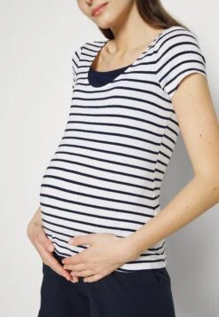 Maternity Double Layer Nursing- T-Shirt Print - Dark Blue/White -Anna Field Boutique 0ddeb8e4ebd1461daf0d502c5a01dd0c