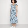 Midi V Flared Dress Witrh Ruffle Sleevees - Jerseyjurk - Dark Blue/Blue 1 Midi V Flared Dress Witrh Ruffle Sleevees - Jerseyjurk - Dark Blue/Blue -Anna Field Boutique 1379d4e3dc1944e585033d65837a5a94