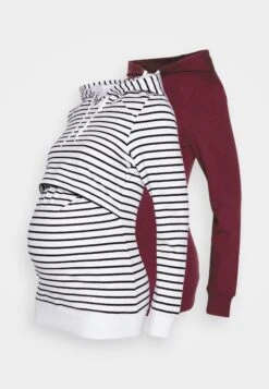 2 Pack - Hoodie - Black-White/Bordeaux -Anna Field Boutique 2aebb9b57d85428c81357794d6525c23