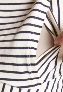 Maternity Baby Doll Nursing Tee- T-Shirt Print -Dark Blue/Off-White -Anna Field Boutique 35ceaf69f90d4eda916d4b12d99bfec5