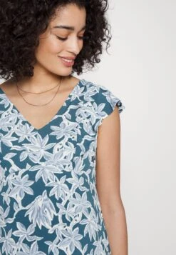 Midi V Flared Dress Witrh Ruffle Sleevees - Jerseyjurk - Dark Blue/Blue -Anna Field Boutique 3e624a7562d3474eb634dd22da87092f