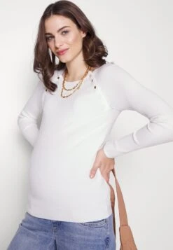 Nursing - Button Opening - Trui - White -Anna Field Boutique 4b78fcc94aeb475a964819c45a823428