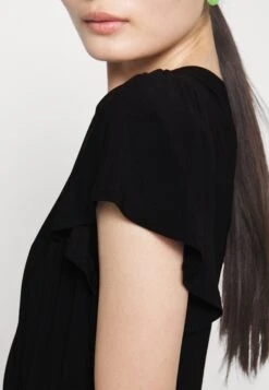 Frilled Cap Sleeves Flared Dress - Jerseyjurk - Black -Anna Field Boutique 5b8e9611fb0d41cd8649017fb9c797e7