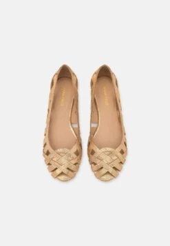 Anna Field Leather - Peeptoe Ballerina'S - Gold -Anna Field Boutique 5ed49c51e4074e6f90688af78276e003