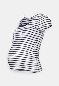 Maternity Double Layer Nursing- T-Shirt Print - Dark Blue/White -Anna Field Boutique 869dcda7dc96456682ac55793b3a583f
