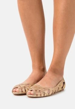 Anna Field Leather - Peeptoe Ballerina'S - Gold -Anna Field Boutique 86d5b642946c46a390f54ca2a47c457e