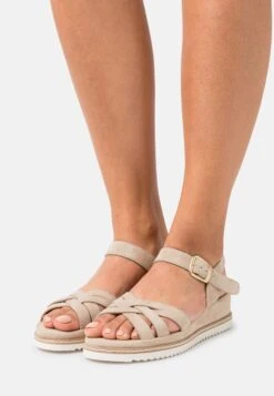 Anna Field Leather - Sandalen Met Sleehak - Beige