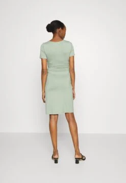 Short Sleeves Ruched Waist Mini Flared Dress - Jerseyjurk - Light Green 4 Short Sleeves Ruched Waist Mini Flared Dress - Jerseyjurk - Light Green -Anna Field Boutique c8fe3a1087754450a4d132399aa1f01c