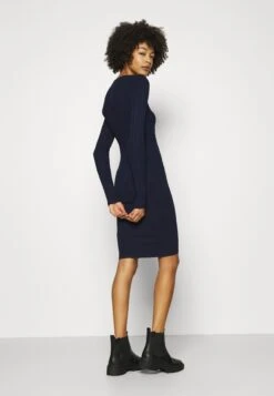 Anna Field Crew Ausschnitt Ripp Top Bodycon Mini Strickkleid - Etui-Jurk - Dark Blue -Anna Field Boutique e7dfe52813234273b4b0154b82da9016